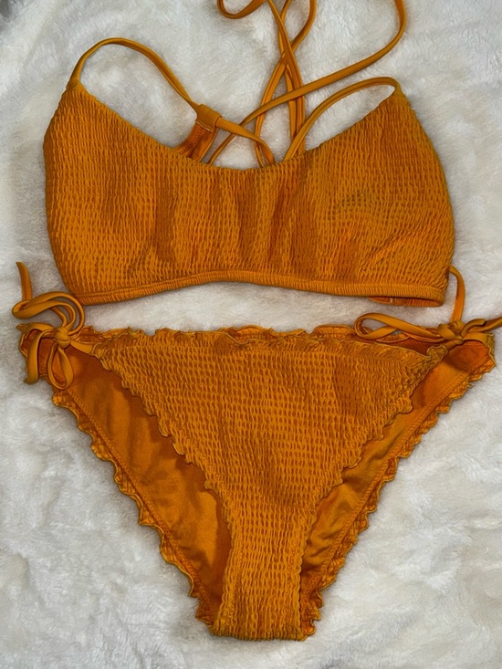 Hollister Other - Hollister Swim Yellow Smocked Bikini Top with Logo